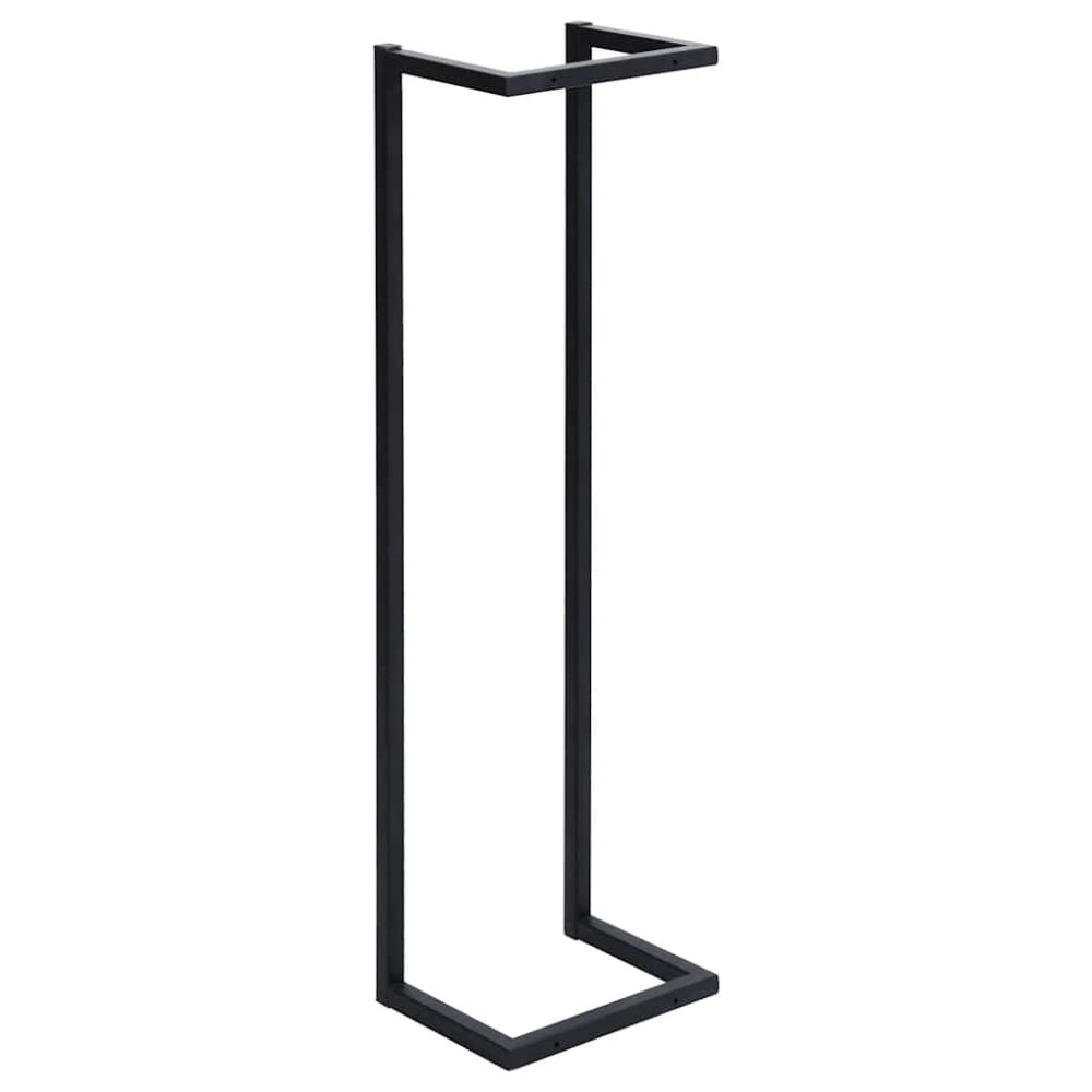 Produktbild för Handdukshängare svart 25x20x95 cm järn