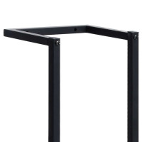 Produktbild för Handdukshängare svart 25x20x95 cm järn