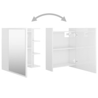 Miniatyr av produktbild för Spegelskåp för badrum vit högglans 62,5x20,5x64 cm spånskiva