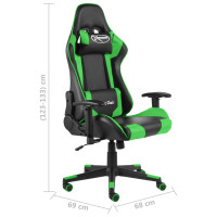 Produktbild för Snurrbar gamingstol grön PVC
