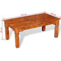 Produktbild för Soffbord massivt trä 110x60x45 cm