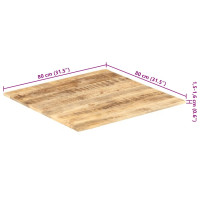 Produktbild för Bordsskiva i massivt mangoträ 15-16 mm 80x80 cm
