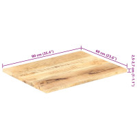 Produktbild för Bordsskiva i massivt mangoträ 25-27 mm 90x60 cm