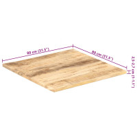 Produktbild för Bordsskiva i massivt mangoträ 25-27 mm 80x80 cm