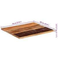 Produktbild för Rektangulär bordsskiva 60x70 cm 25-27 mm massivt återvunnet trä