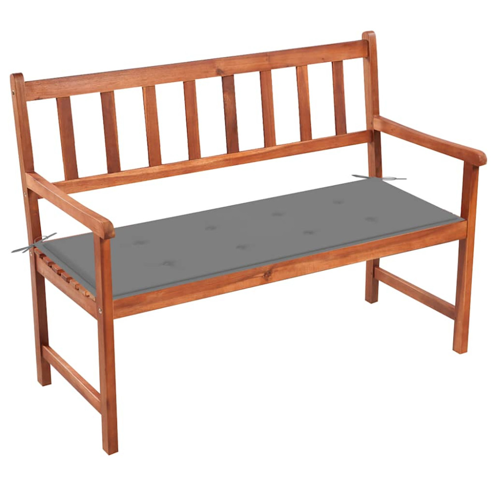 Produktbild för Trädgårdsbänk med dyna 120 cm massivt akaciaträ