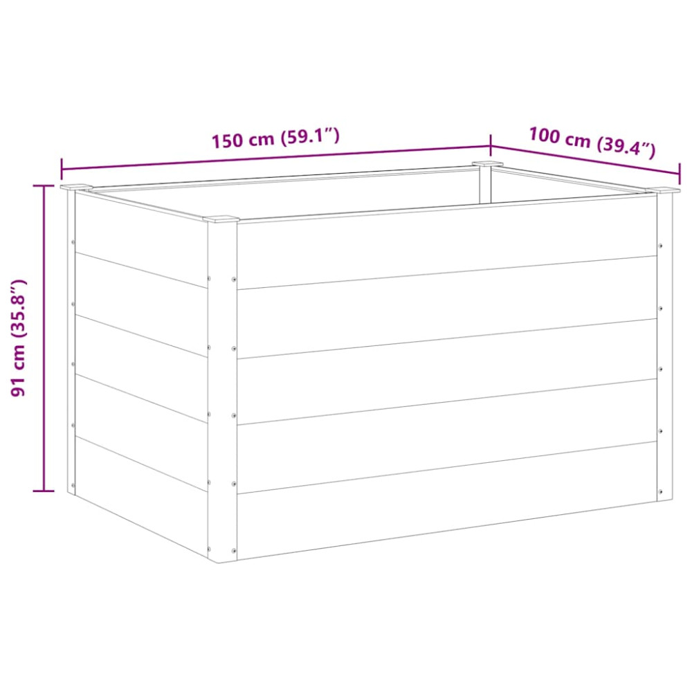 Produktbild för Odlingslåda upphöjd WPC 150x100x91 cm grå