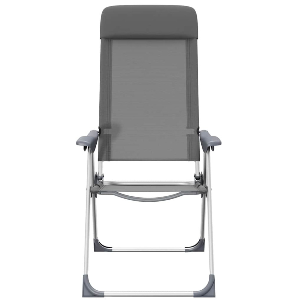 Produktbild för Hopfällbara campingstolar 2 st aluminium grå