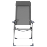 Produktbild för Hopfällbara campingstolar 2 st aluminium grå