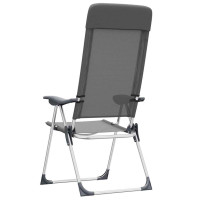 Produktbild för Hopfällbara campingstolar 2 st aluminium grå