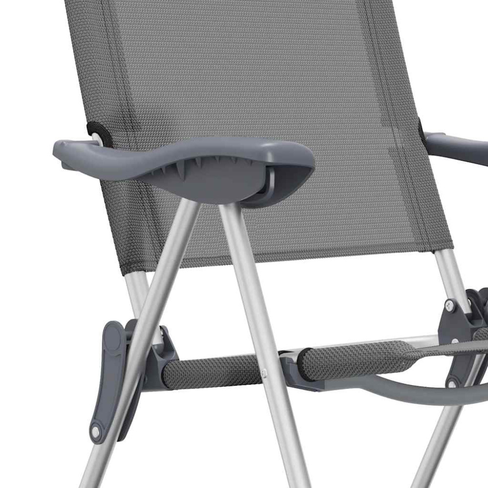 Produktbild för Hopfällbara campingstolar 2 st aluminium grå