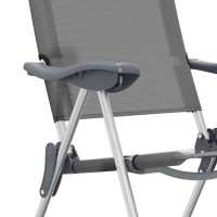 Produktbild för Hopfällbara campingstolar 2 st aluminium grå