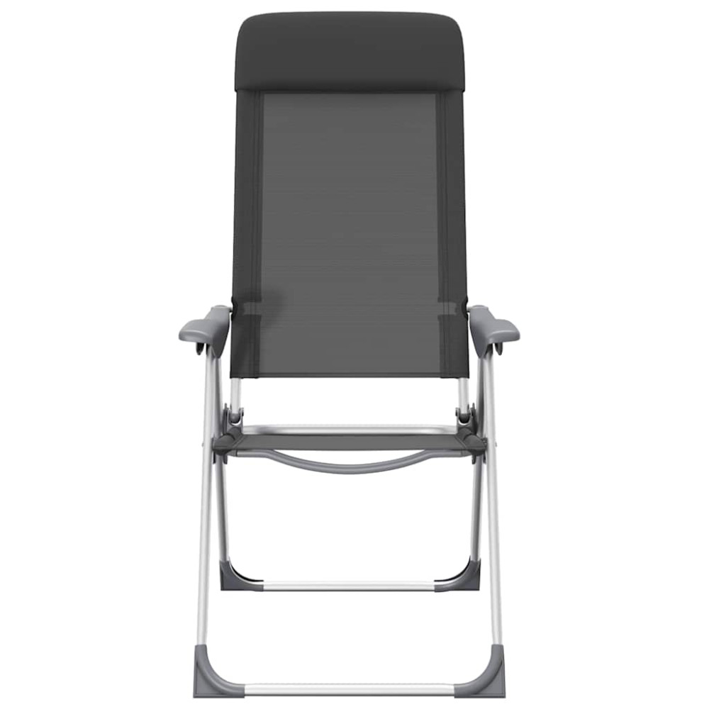 Produktbild för Hopfällbara campingstolar 2 st aluminium svart