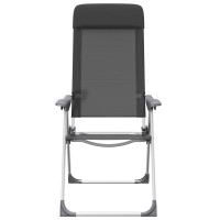 Produktbild för Hopfällbara campingstolar 2 st aluminium svart