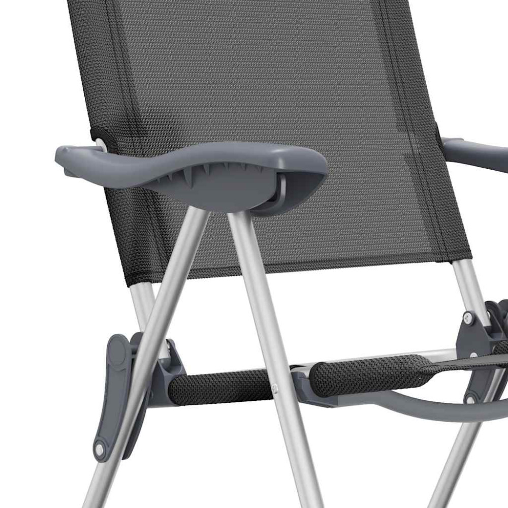 Produktbild för Hopfällbara campingstolar 2 st aluminium svart