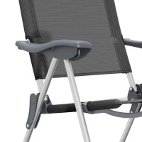 Produktbild för Hopfällbara campingstolar 2 st aluminium svart