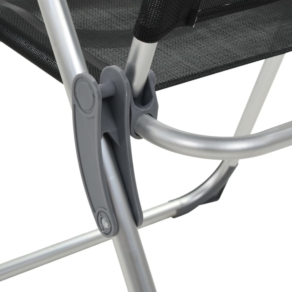 Produktbild för Hopfällbara campingstolar 4 st aluminium svart