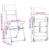 Produktbild för Campingstolar 2 st grå 58x69x111 cm aluminium