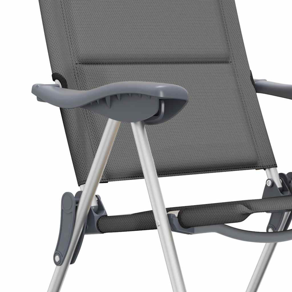 Produktbild för Campingstolar 2 st grå 58x69x111 cm aluminium