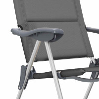 Produktbild för Campingstolar 2 st grå 58x69x111 cm aluminium