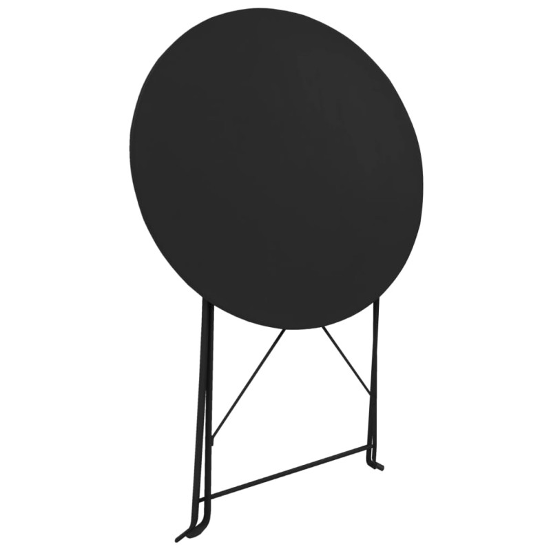 Produktbild för Caféset 3 delar stål svart