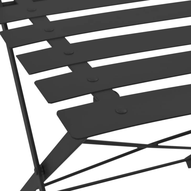 Produktbild för Caféset 3 delar stål svart