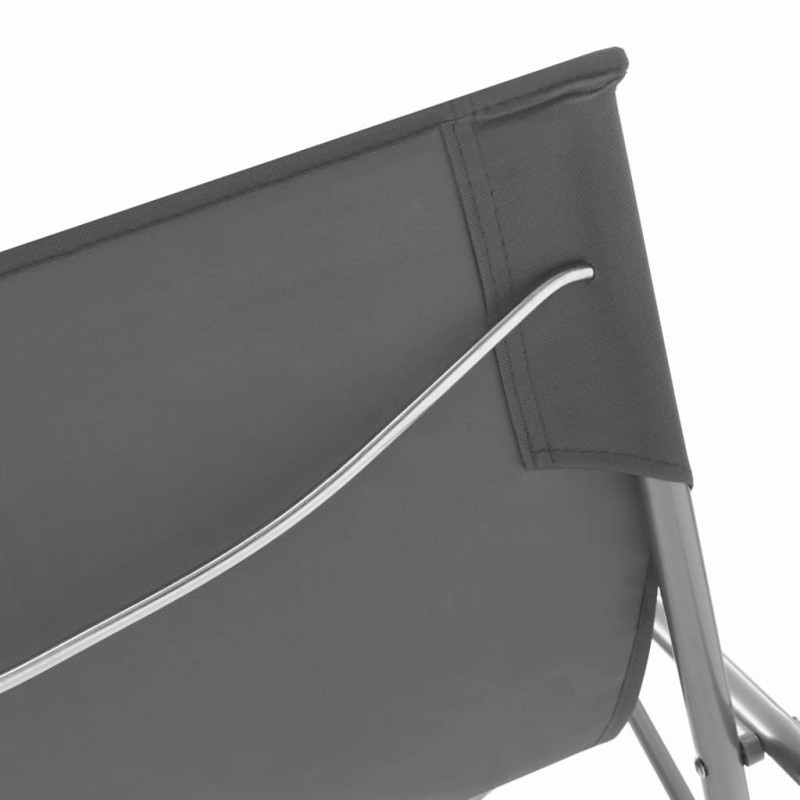 Produktbild för Hopfällbara strandstolar 2 st stål och oxfordtyg grå