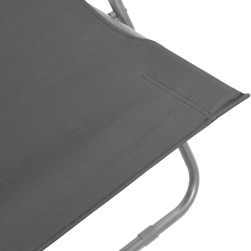 Produktbild för Hopfällbara strandstolar 2 st stål och oxfordtyg grå