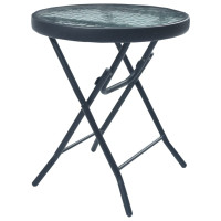 Produktbild för Cafébord svart 40x46 cm stål och glas