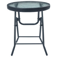 Produktbild för Cafébord svart 40x46 cm stål och glas
