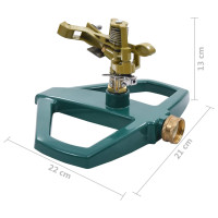 Produktbild för Roterande sprinkler grön 21x22x13 cm metall