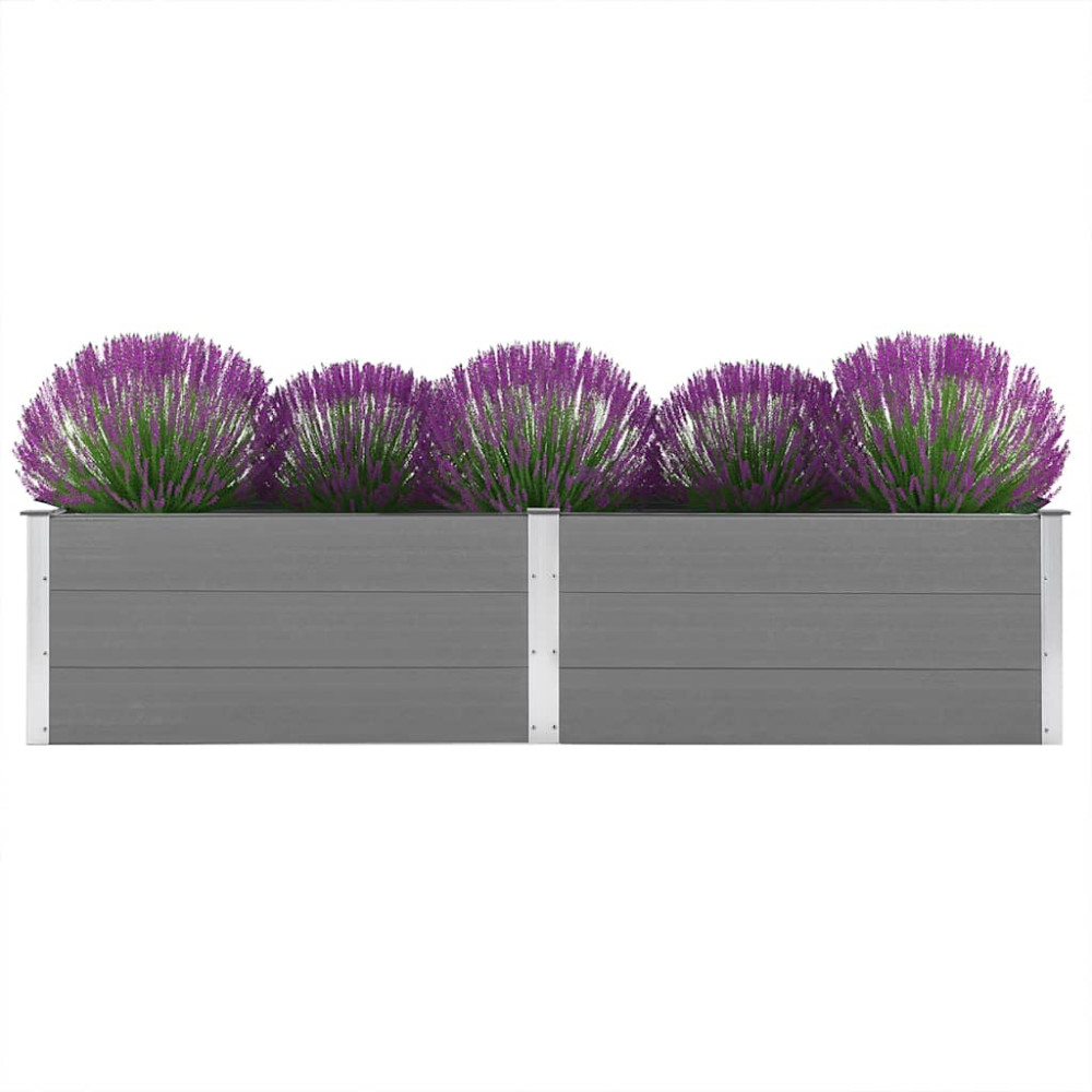 Produktbild för Odlingslåda upphöjd 250x50x54 cm WPC grå