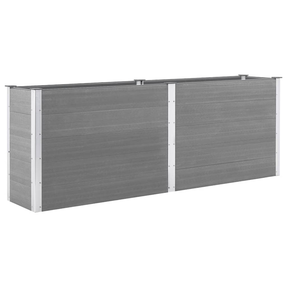 Produktbild för Odlingslåda upphöjd 150x50x91 cm WPC grå