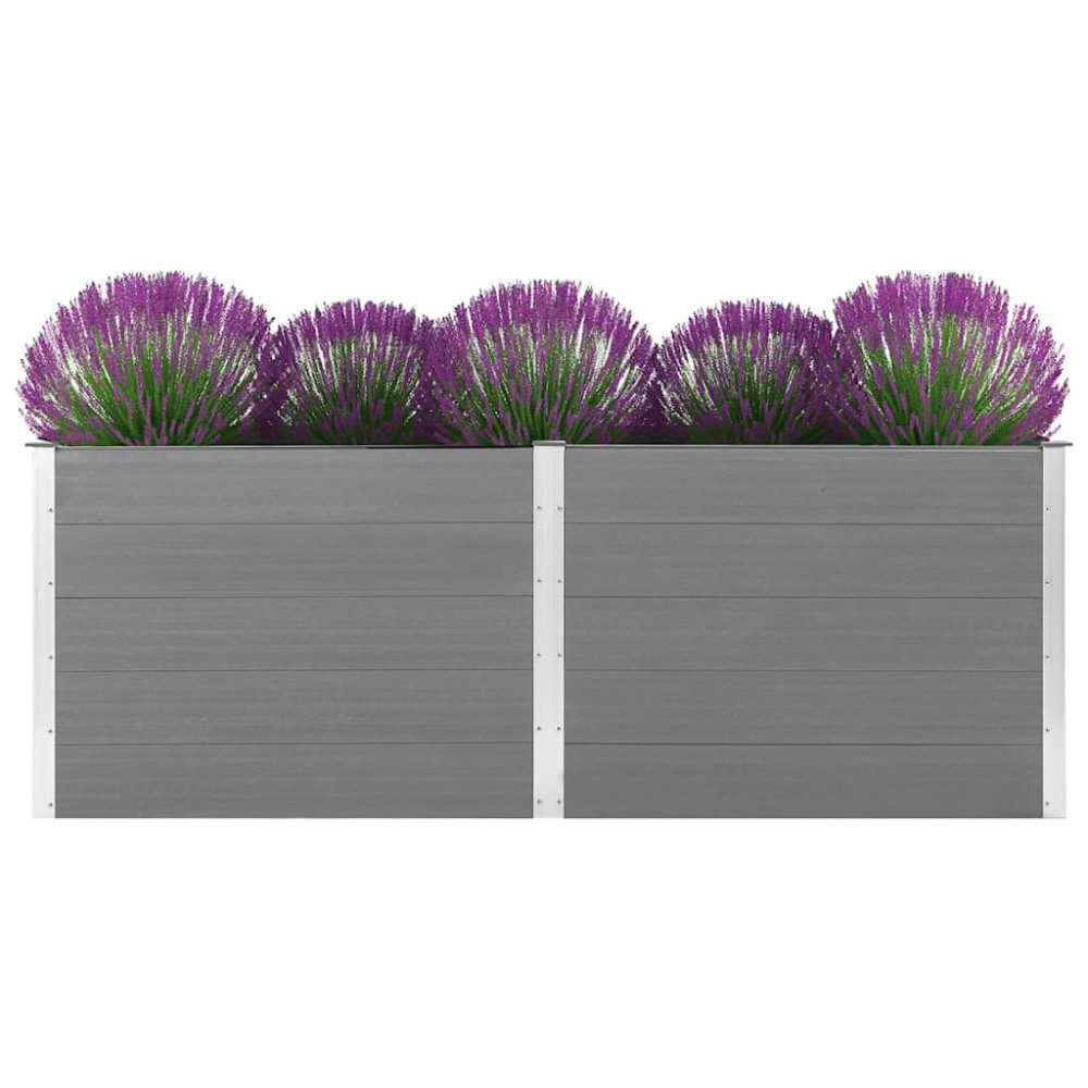 Produktbild för Odlingslåda upphöjd 150x50x91 cm WPC grå