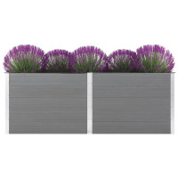 Produktbild för Odlingslåda upphöjd 150x50x91 cm WPC grå