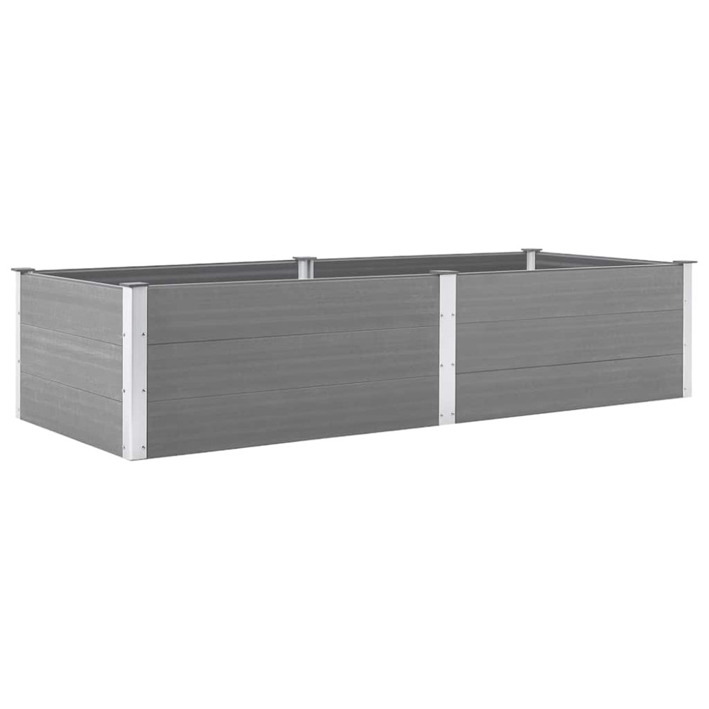 Produktbild för Odlingslåda upphöjd 250x100x54 cm WPC grå