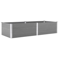 Produktbild för Odlingslåda upphöjd 250x100x54 cm WPC grå