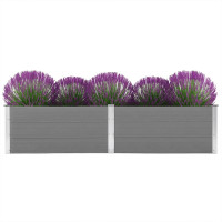 Produktbild för Odlingslåda upphöjd 250x100x54 cm WPC grå