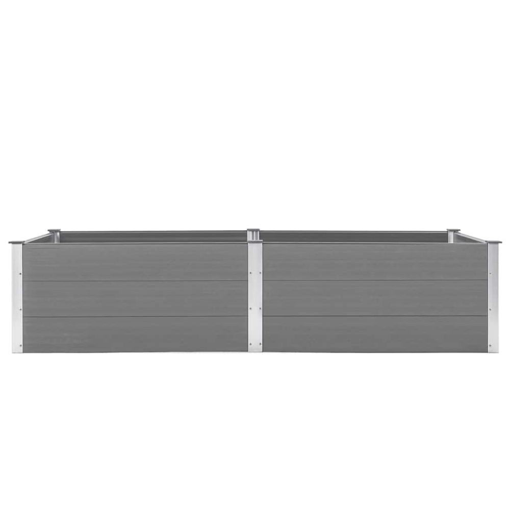 Produktbild för Odlingslåda upphöjd 250x100x54 cm WPC grå