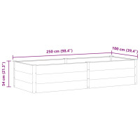 Produktbild för Odlingslåda upphöjd 250x100x54 cm WPC grå