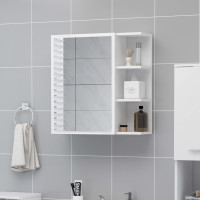 Miniatyr av produktbild för Spegelskåp för badrum vit 62,5x20,5x64 cm konstruerat trä