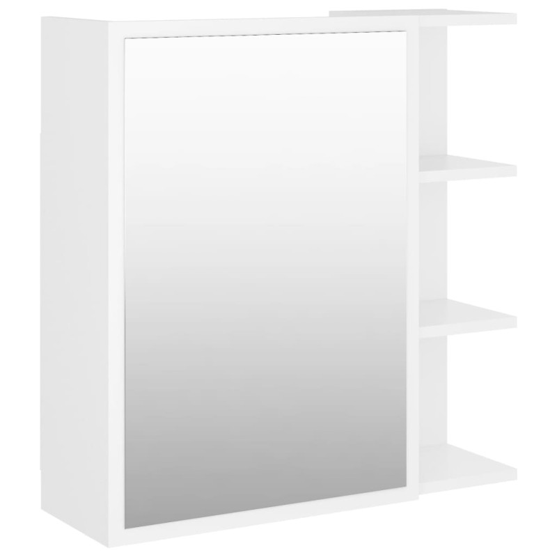 Produktbild för Spegelskåp för badrum vit 62,5x20,5x64 cm konstruerat trä