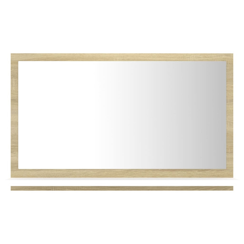 Produktbild för Badrumsspegel vit och sonoma-ek 60x10,5x37 cm konstruerat trä