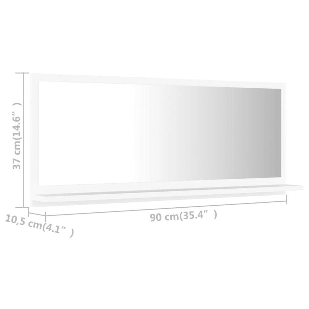 Produktbild för Badrumsspegel vit 90x10,5x37 cm konstruerat trä