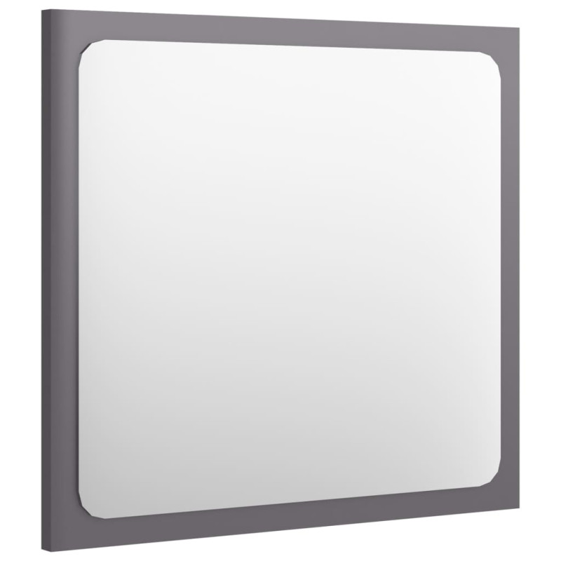Produktbild för Badrumsspegel grå högglans 40x1,5x37 cm spånskiva