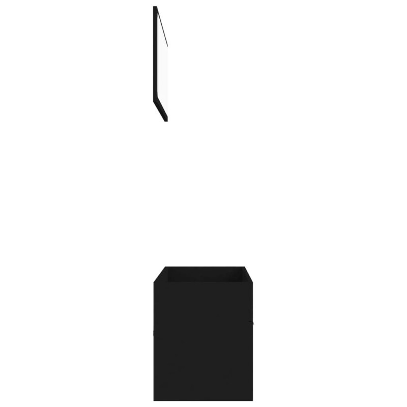 Produktbild för Badrumsmöbler set 2 delar svart spånskiva