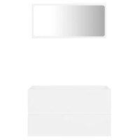 Miniatyr av produktbild för Badrumsmöbler 2 delar set vit spånskiva
