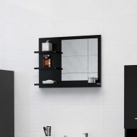 Miniatyr av produktbild för Badrumsspegel svart 60x10,5x45 cm konstruerat trä