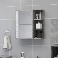 Produktbild för Spegelskåp för badrum betonggrå 62,5x20,5x64 cm konstruerat trä