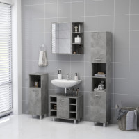 Miniatyr av produktbild för Spegelskåp för badrum betonggrå 62,5x20,5x64 cm konstruerat trä